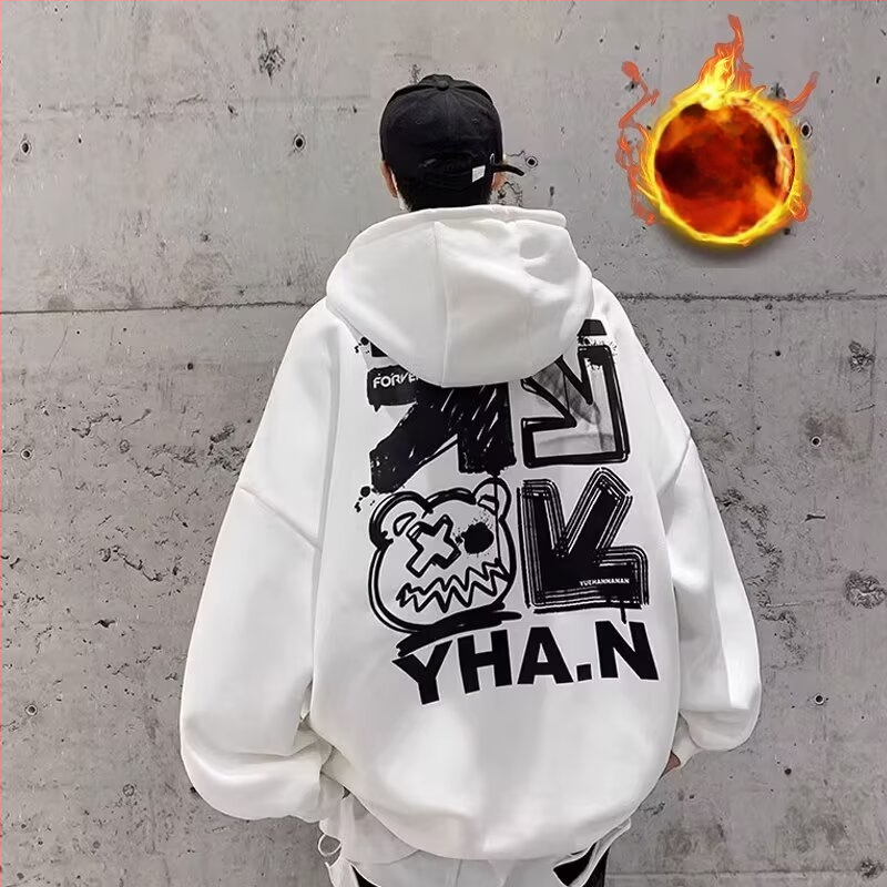 Oversize kapuces džemperis ar fleece iekšējo oderi, 96% poliesters, brīvs piegriezums, U formas kakla atvērums bez apkakles, kabats