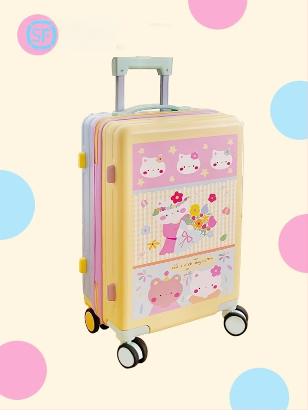 ABS reisikohver reisile anime motiiviga, 3,5 kg, tõmblukuga avamine, universaalsed rattad