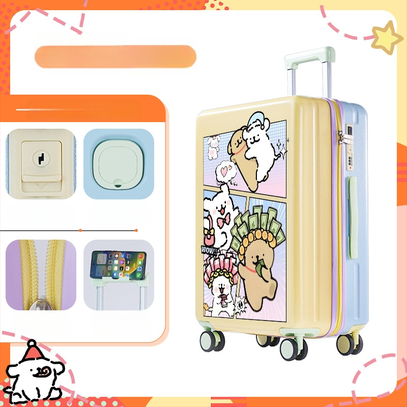 ABS reisikohver reisile anime motiiviga, 3,5 kg, tõmblukuga avamine, universaalsed rattad