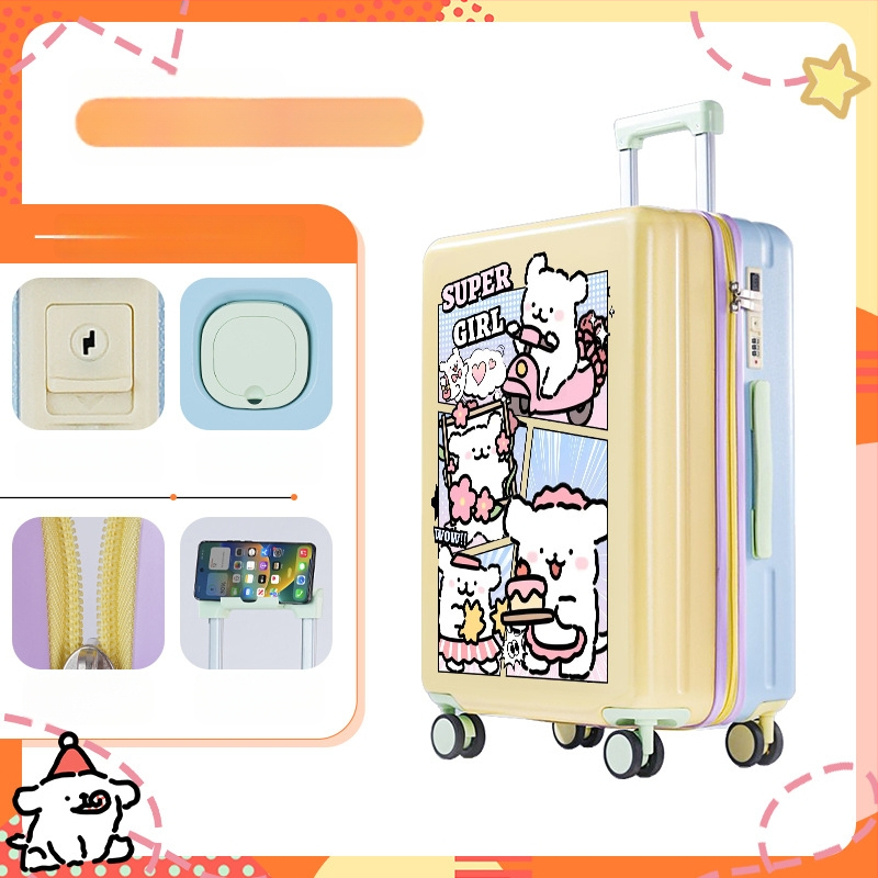 ABS reisikohver reisile anime motiiviga, 3,5 kg, tõmblukuga avamine, universaalsed rattad