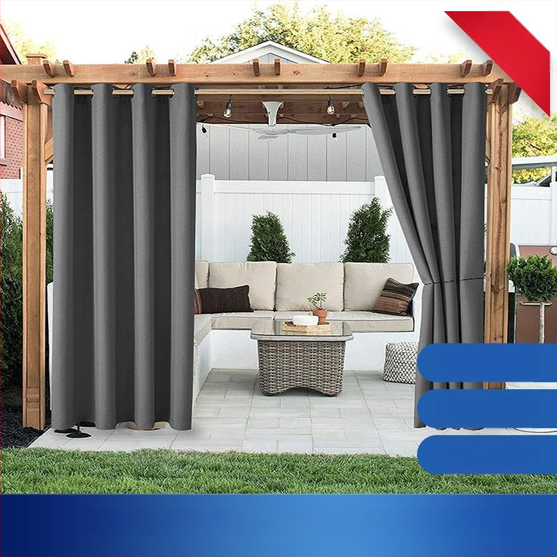 Ārējā ūdensnecaurlaidīgā saules aizkars, poliestera warp-knit audums, 80/20 maisījums, drukāts raksts, dekoratīvs