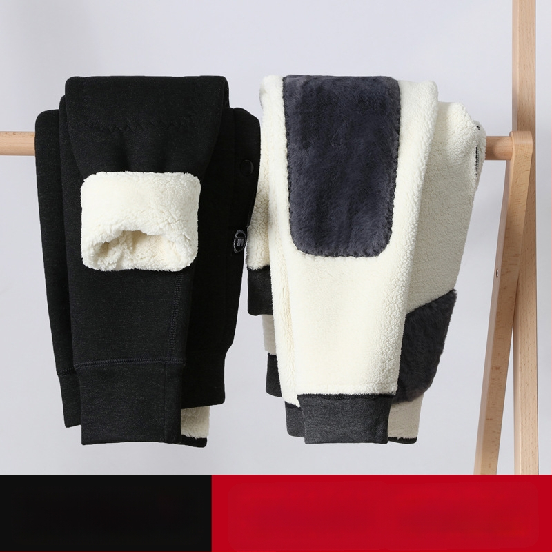 Vyrų terminės kelnės su fliso pamušalu, itin stora poliesterio medžiaga, kelio apsauga, aukštas juosmuo žiemai