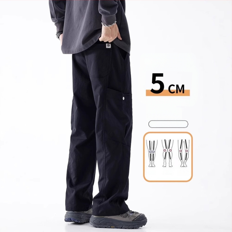 Vīriešu brīva piegriezuma sporta ikdienas bikses, elpojošs audums, viduklis ar vidēju augstumu, auklas aizvērums, taisna piegriezuma