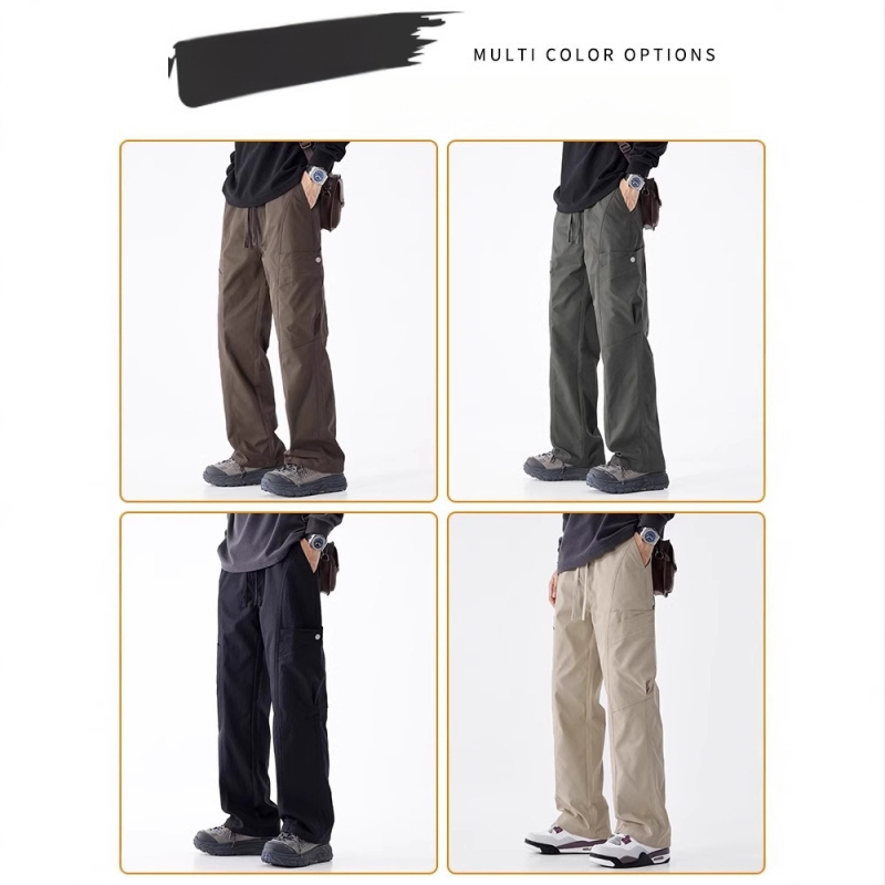 Vīriešu brīva piegriezuma sporta ikdienas bikses, elpojošs audums, viduklis ar vidēju augstumu, auklas aizvērums, taisna piegriezuma