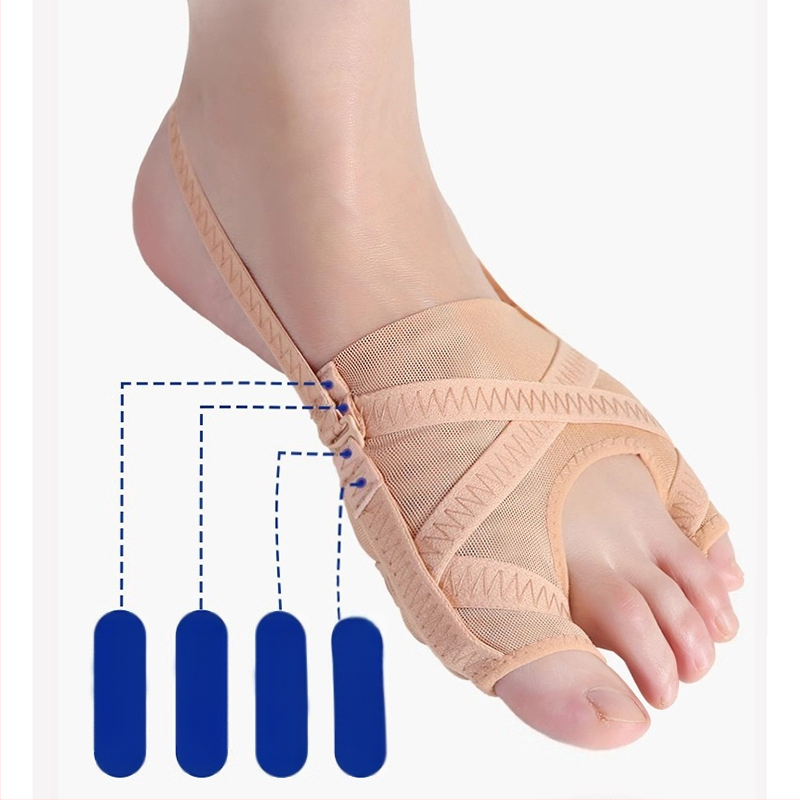 Tinklelio medžiagos pirštų atskyrėjas Hallux valgus – dvigubas didžiojo ir mažojo piršto atskyrimas, kvėpuojanti pėdos parama