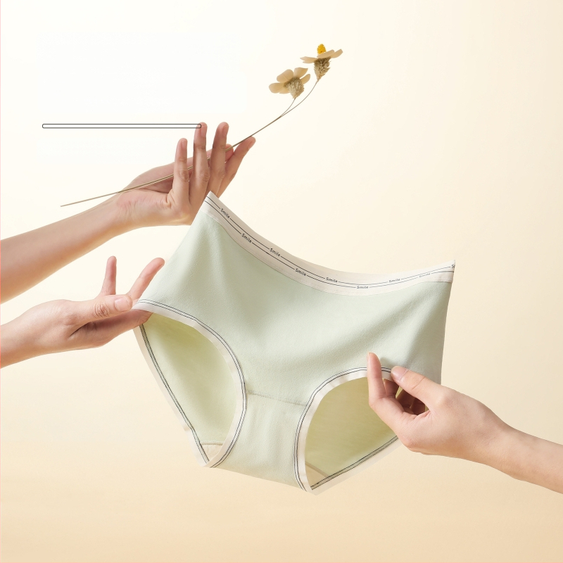 Naiste puuvillased õmblusteta aluspüksid keskmise talje, hingavad, antibakteriaalsed