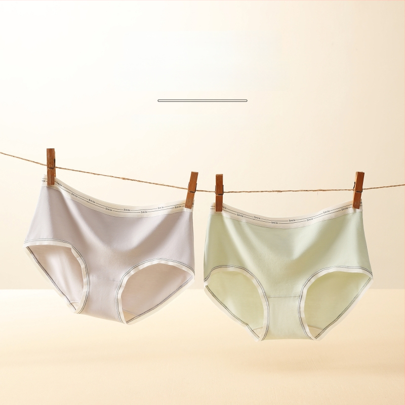 Naiste puuvillased õmblusteta aluspüksid keskmise talje, hingavad, antibakteriaalsed