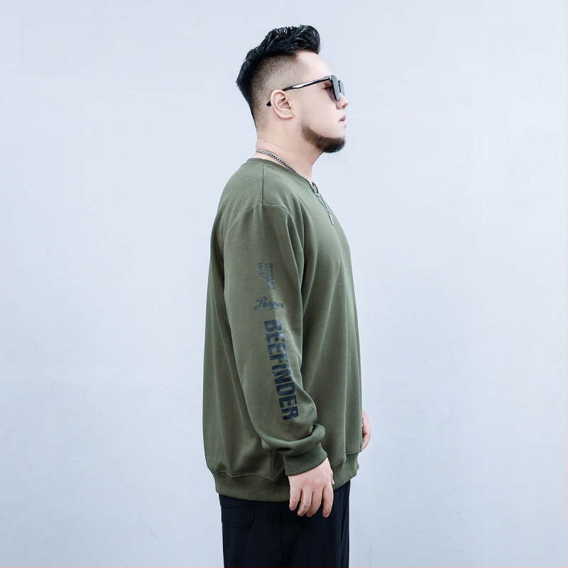 Vīriešu flīsa džemperis ar iekšējo odere, oversize brīvā piegriezuma, apaļš kakls, burtiem raksts, priekšējais kabats