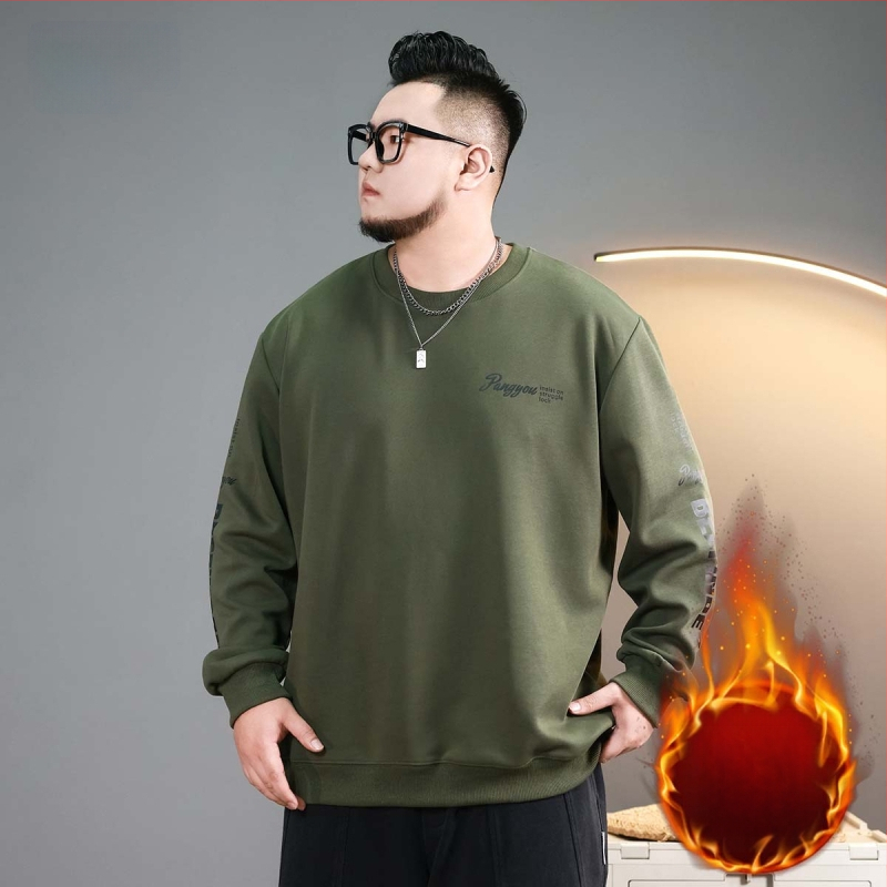 Vīriešu flīsa džemperis ar iekšējo odere, oversize brīvā piegriezuma, apaļš kakls, burtiem raksts, priekšējais kabats