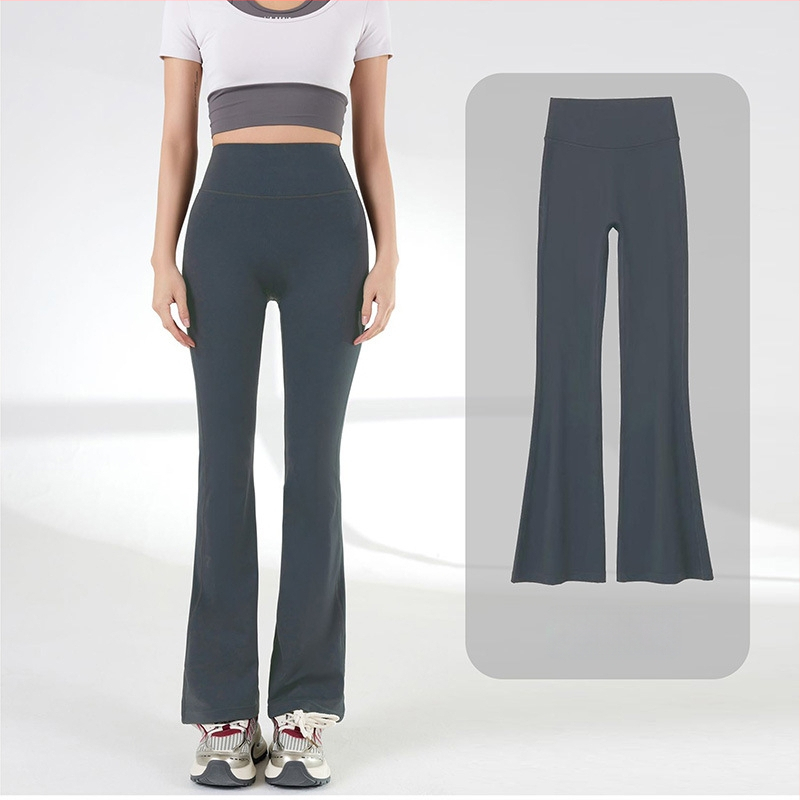 Moterų aukštos juosmens, siauras siluetas, šiek tiek platėjantis apačia, lengvas nailono-elastano audinys