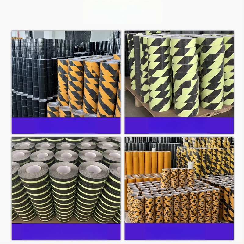 Šviesianti anti-slip juostelė laiptams: stiprus klijavimas, atsparus dilimui, PVC pagrindas, akrilo klijai, reguliuojamas storis, -20°C–80°C