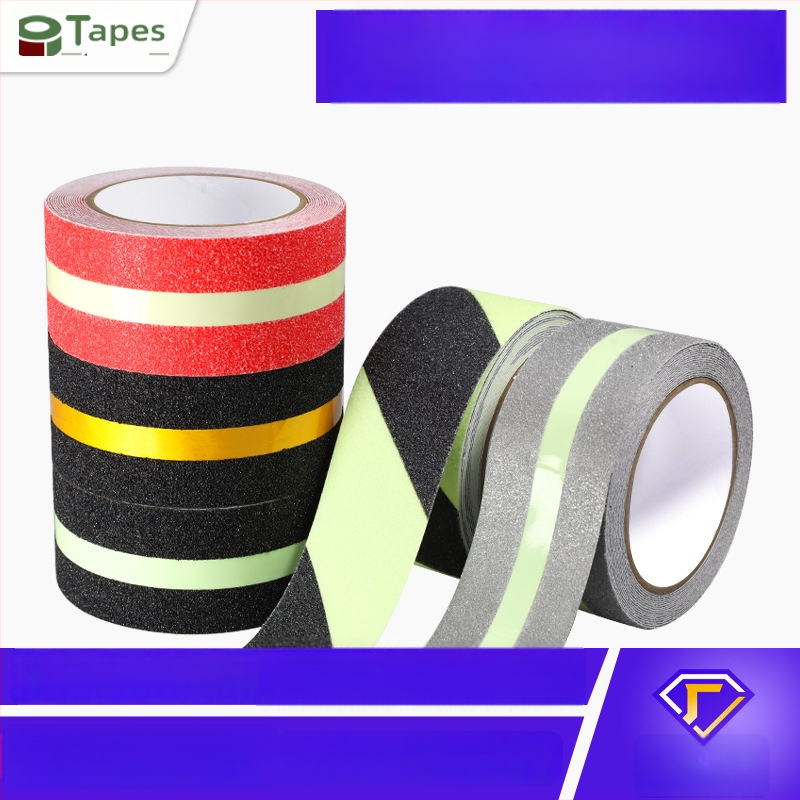 Šviesianti anti-slip juostelė laiptams: stiprus klijavimas, atsparus dilimui, PVC pagrindas, akrilo klijai, reguliuojamas storis, -20°C–80°C