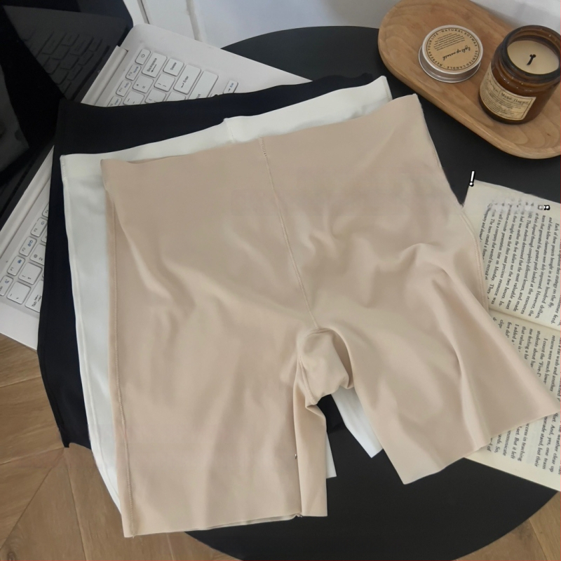 Moterų saugos šortai su aukštu juosmeniu, Ice Silk audinys, nailonas 81,2%, kirkšnies pamušalas 100% medvilnė, 2-in-1 dizainas