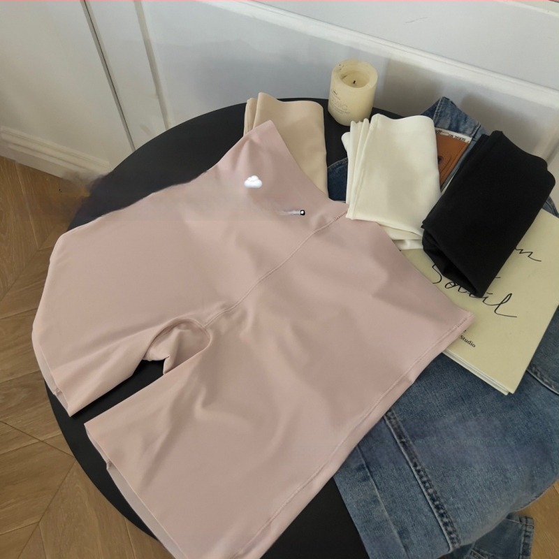 Moterų saugos šortai su aukštu juosmeniu, Ice Silk audinys, nailonas 81,2%, kirkšnies pamušalas 100% medvilnė, 2-in-1 dizainas