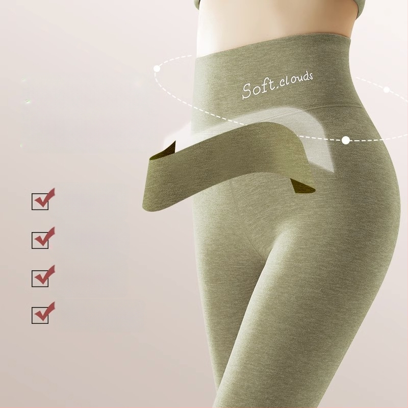 Moteriškos terminės kelnaitės su fliso viduje, cropped, vienos spalvos, poliesterio 80–90%, storis 201–250 g/m², sėdmenų pakėlimas