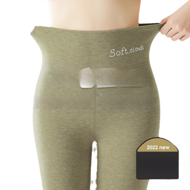 Moteriškos terminės kelnaitės su fliso viduje, cropped, vienos spalvos, poliesterio 80–90%, storis 201–250 g/m², sėdmenų pakėlimas