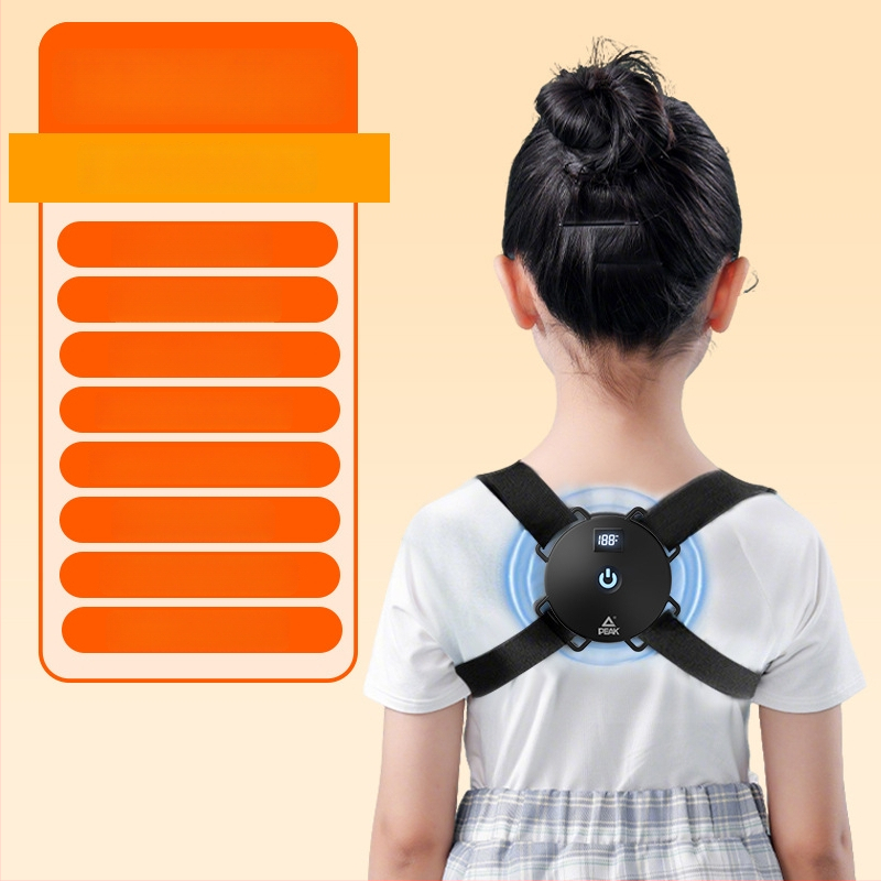 Peak Vaikų laikysenos korektoriaus diržas – išmanus jutiklis, kifozės korekcija, nematoma sėdėjimo pozos priminimas, pečių atsivėrimas; modelis Pk-yaf4201-1bk, prekės kodas Yaf13113, išleidimo data 2025