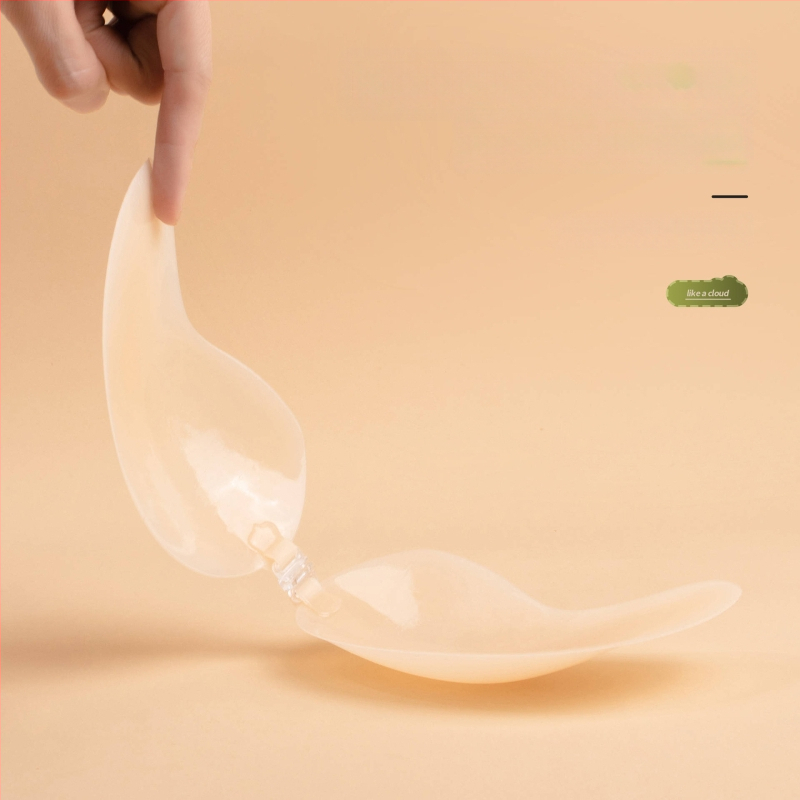 Vienos dalių silikoninis pleistras speneliams su priekinės sagties užsegimu, be siūlių, plonas ir nematomas, mango forma, push-up efektas