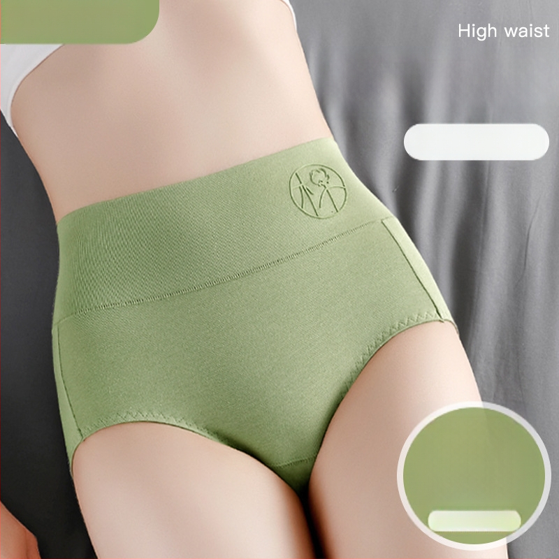 Puuvillased naiste kõrge talje aluspüksid lillemustriga, antibakteriaalsed, puusade tõstmine ja hingavus