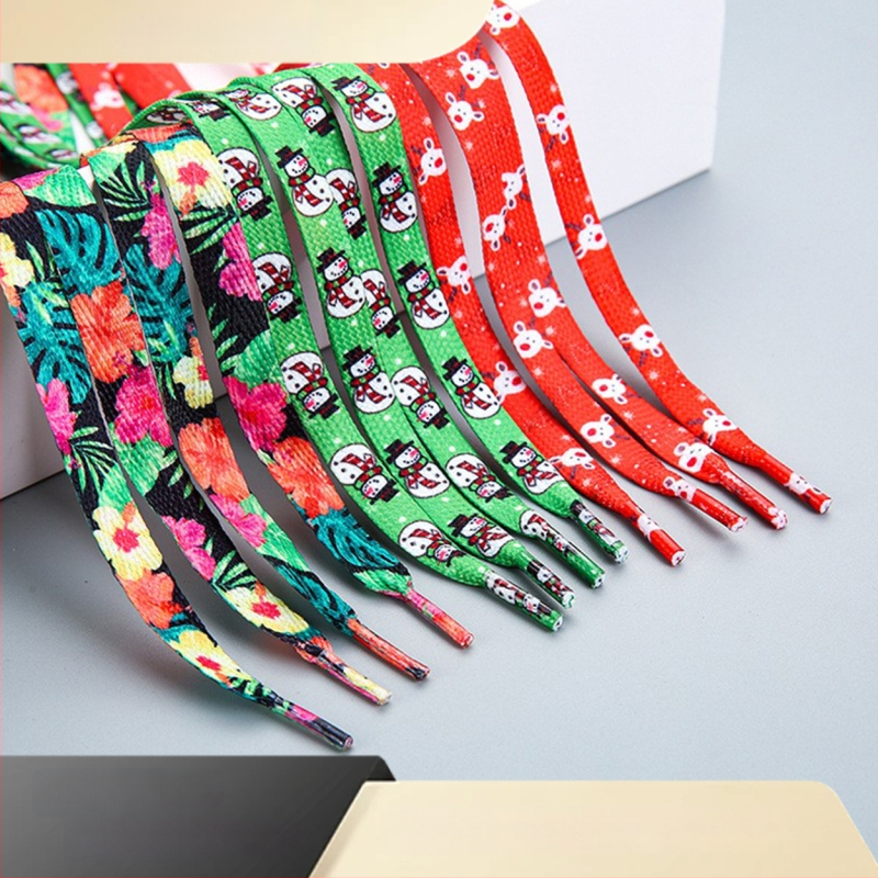 Kalėdiniai batų raišteliai — Dylan prekės ženklas, 120 cm ilgis; tinka sportbačiams, laikiniesiems, kasdieniams ir darbo batams; stilius: Kalėdos, kasdienė laisvė