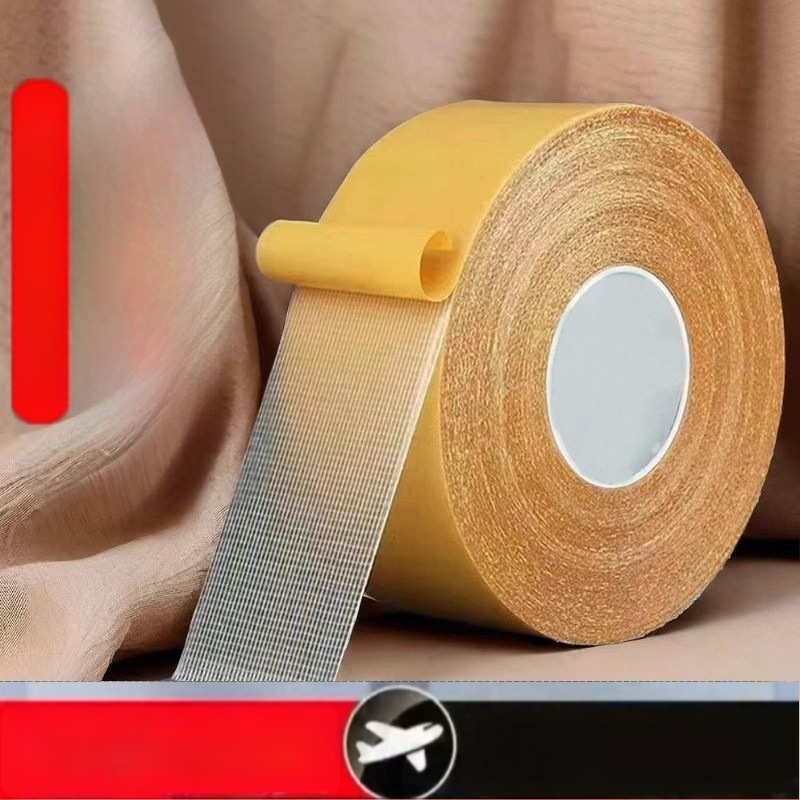 Audinio dvipusė lipni juosta su didele prilipimo jėga ir neslystančiu kilimėliu, skirta grindims ir tapetoms; klijavimas