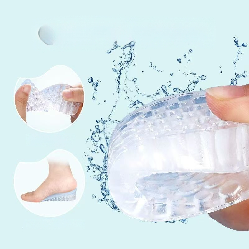 Silikoonist kõrgendav sisetald – läbipaistev mitmekihiline poolpad, unisex täiskasvanutele, sobib sportlikele, nahkjalatsitele ja saabastele