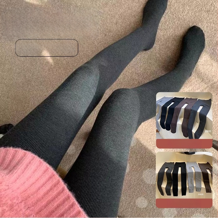 Kašmiirist termilised sukkpüksid, paksud, kõrge vöökoht kõhtu kontrolliks, ribot tekstuuriga