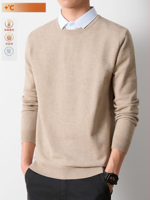 Meeste võlts kaheosaline džemprit, särgikaelaga, pikkade varrukatega, kitsas lõige; Modal-viskoos segu (polüester 30,2%, viskoos 29,4%, akrüül 22%, nailon 18,4%), sügis 2025