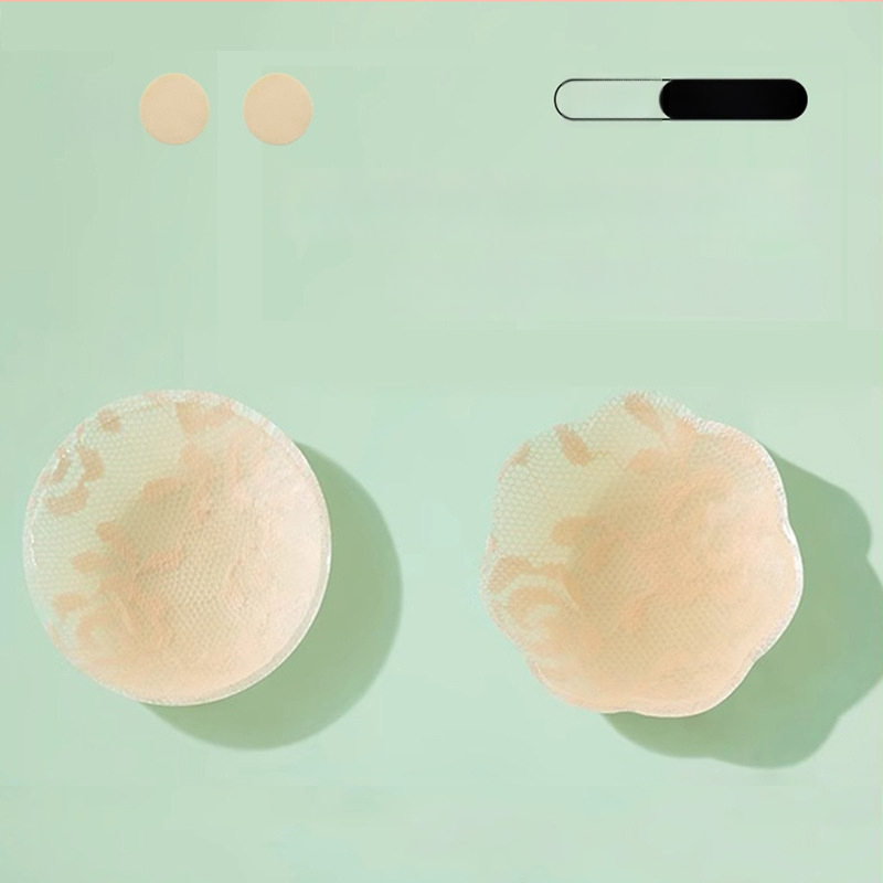 Silicone niplių pleistrai su nėriniais, be žymų, ploni, apvalūs, seksualūs