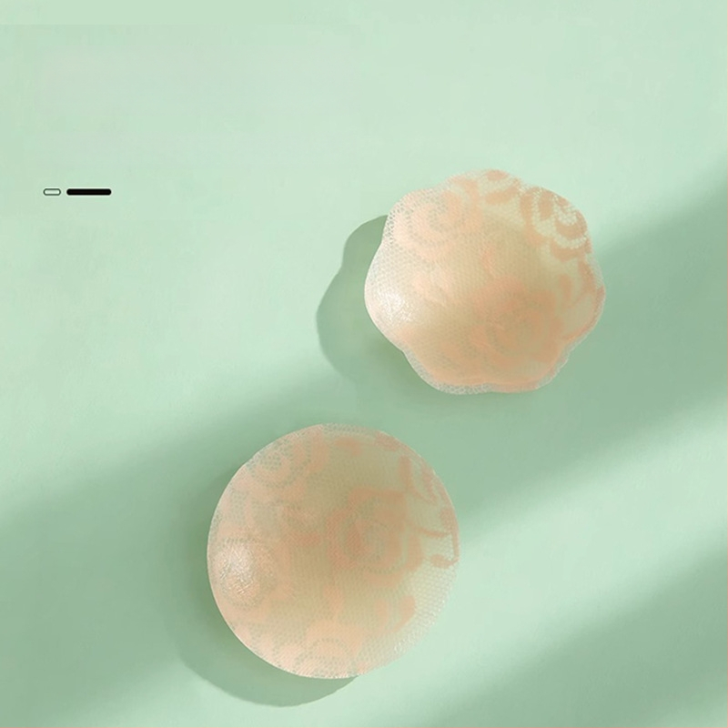 Silicone niplių pleistrai su nėriniais, be žymų, ploni, apvalūs, seksualūs