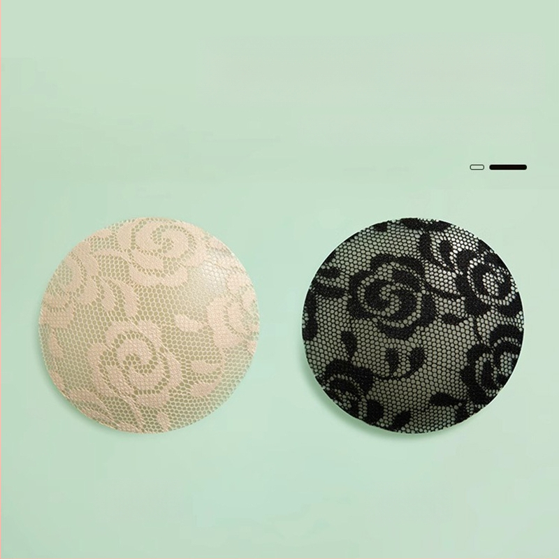 Silicone niplių pleistrai su nėriniais, be žymų, ploni, apvalūs, seksualūs