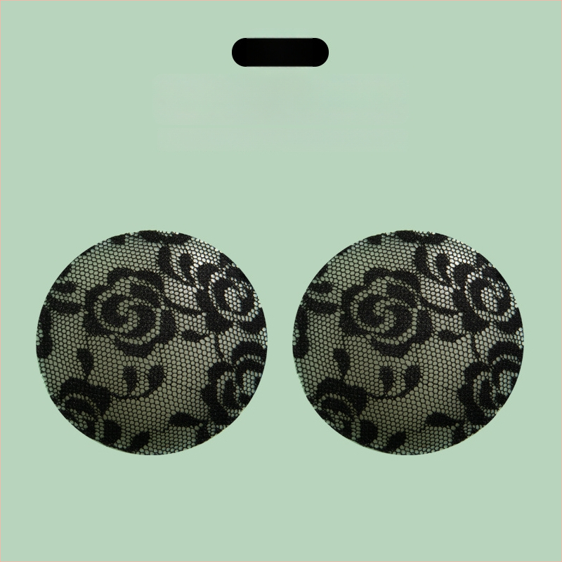 Silicone niplių pleistrai su nėriniais, be žymų, ploni, apvalūs, seksualūs