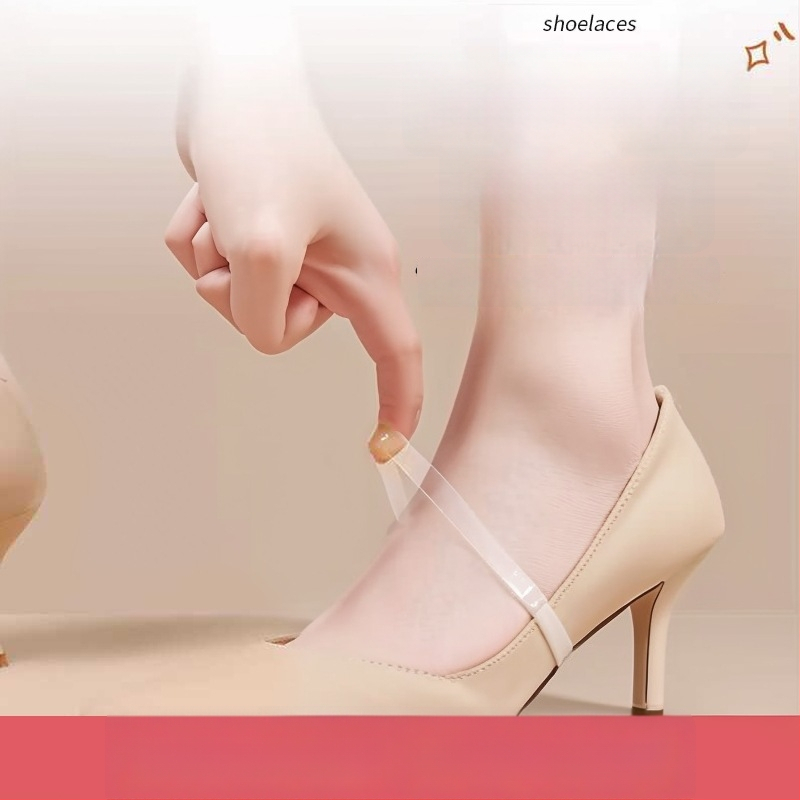 Skaidrūs nematomi moterų aukštakulnių batų raišteliai su anti-slip juostomis, užtikrinantys tvirtą laikymą — Prekės kodas: Cx-yunqie — Sezonos: visos