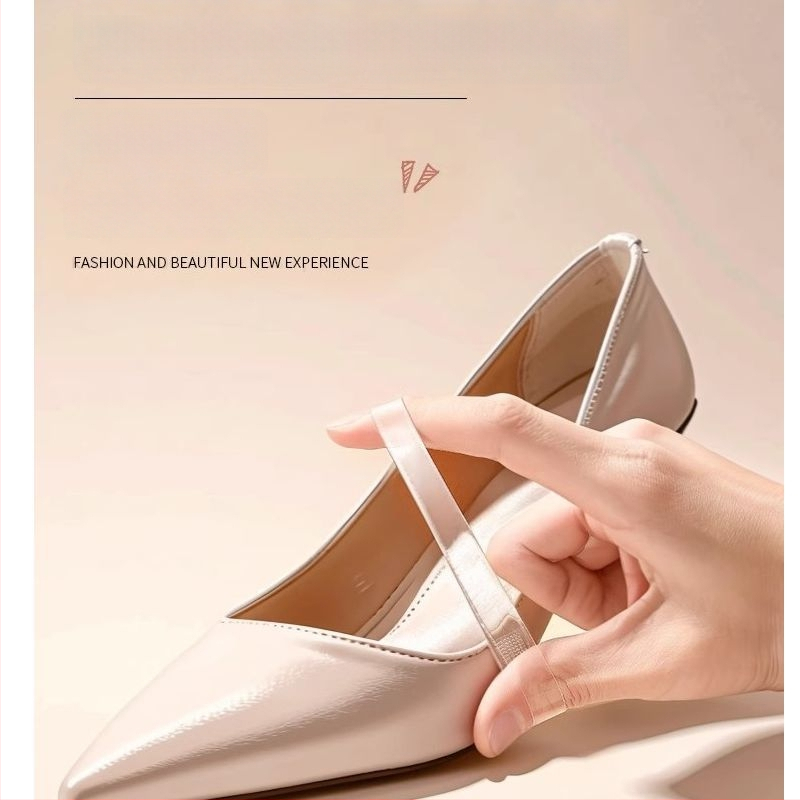 Skaidrūs nematomi moterų aukštakulnių batų raišteliai su anti-slip juostomis, užtikrinantys tvirtą laikymą — Prekės kodas: Cx-yunqie — Sezonos: visos