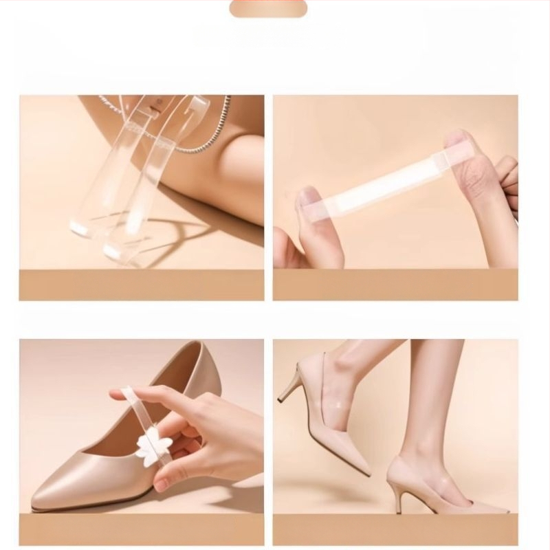 Skaidrūs nematomi moterų aukštakulnių batų raišteliai su anti-slip juostomis, užtikrinantys tvirtą laikymą — Prekės kodas: Cx-yunqie — Sezonos: visos
