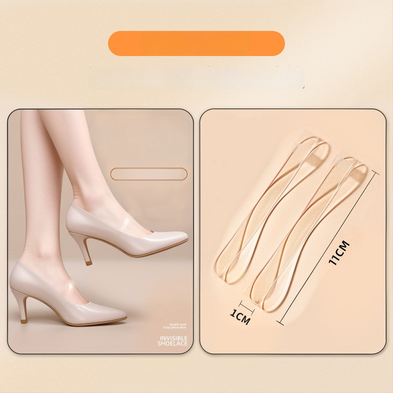 Skaidrūs nematomi moterų aukštakulnių batų raišteliai su anti-slip juostomis, užtikrinantys tvirtą laikymą — Prekės kodas: Cx-yunqie — Sezonos: visos