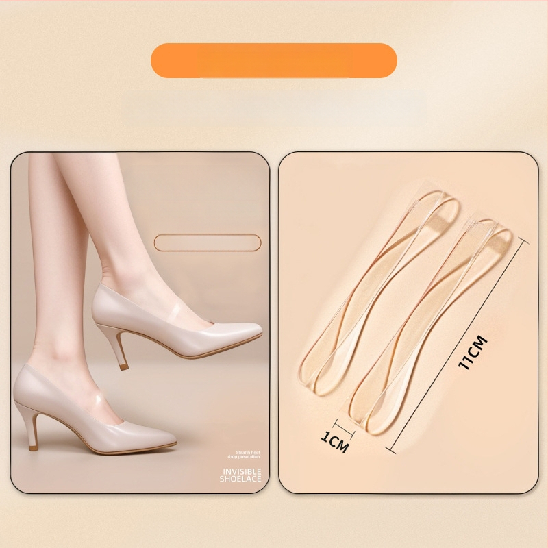 Skaidrūs nematomi moterų aukštakulnių batų raišteliai su anti-slip juostomis, užtikrinantys tvirtą laikymą — Prekės kodas: Cx-yunqie — Sezonos: visos