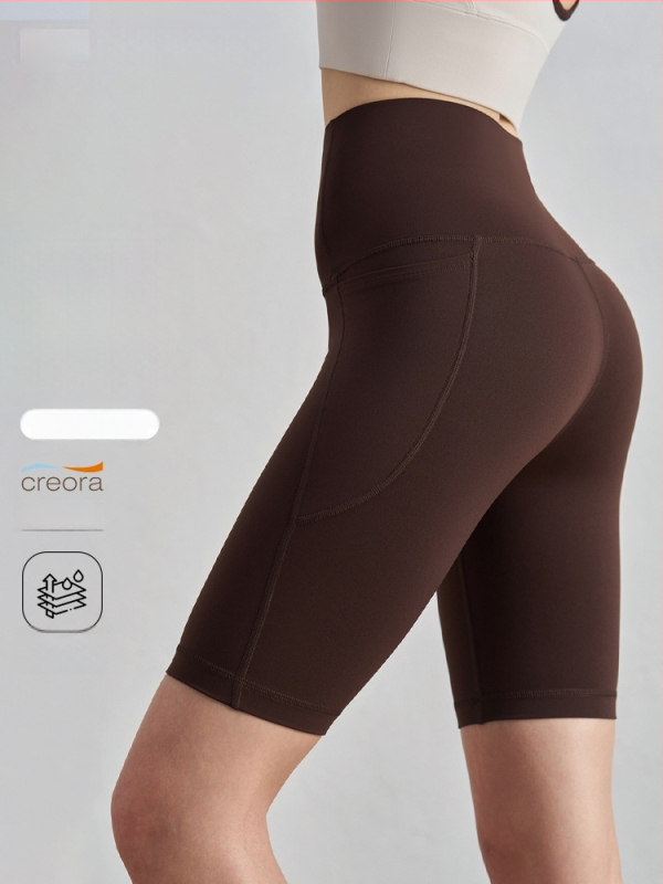 Kõrge vöökoht Capri jooga püksid tuharate tõstmisega, kerged, niiskust juhtivad, nailonist, naistele