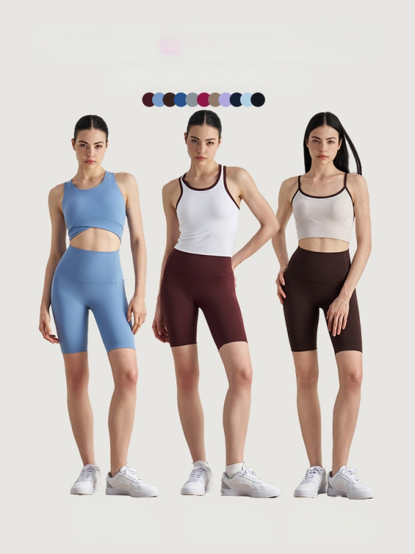 Kõrge vöökoht Capri jooga püksid tuharate tõstmisega, kerged, niiskust juhtivad, nailonist, naistele