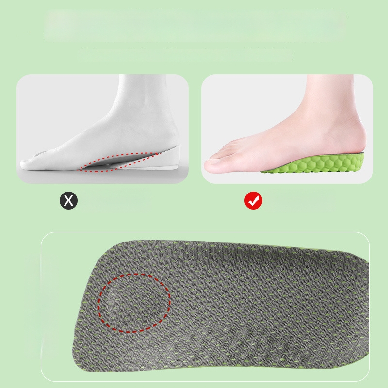 Masažo pakylėjimo įdėklas vyrams ir moterims, nematoma pusė kilstelėto įdėklo, arkos palaikymas, kvėpuojantis PU, vidinis aukštis 1.5/2.5/3.5 cm