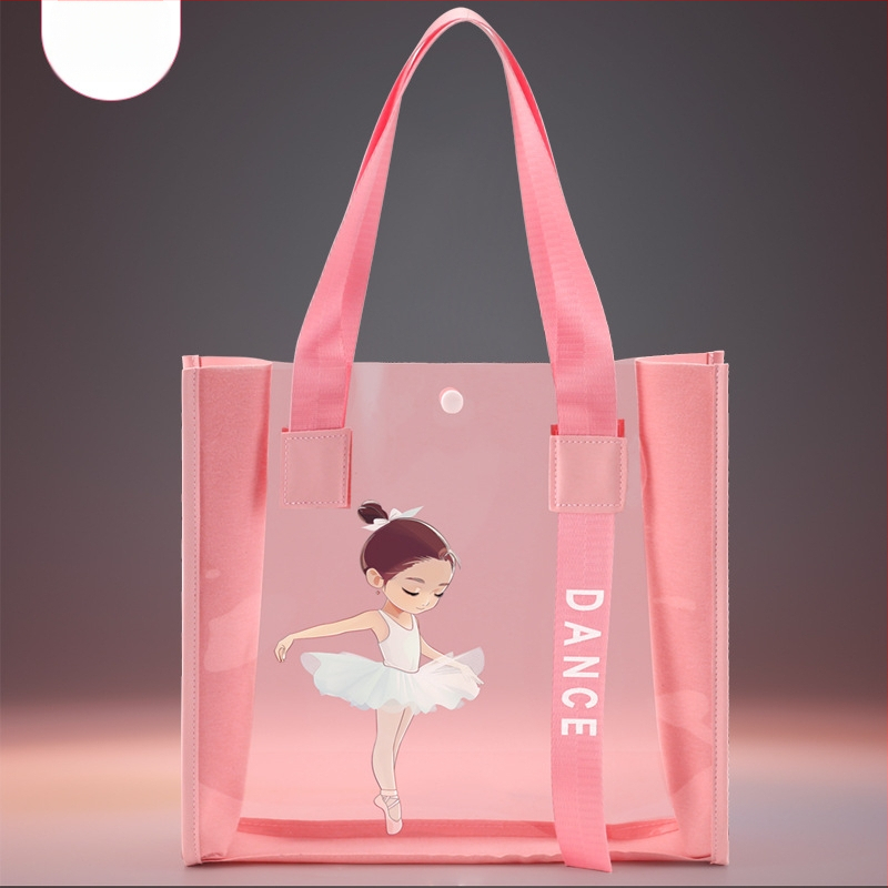 Little Dancer vaikiška šokių kuprinė — PVC sportinė kuprinė su anime raštu, Oxford pamušalas, oro pagalvės petnešos, 2024 m. vasaros leidimas