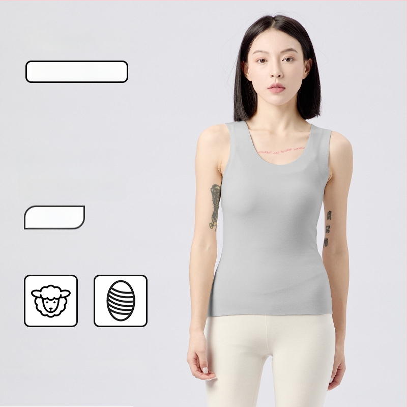 Vilninė šiluminė liemenė su aksomo pamušalu, apvalus kaklas, be rankovių, pagrindinis sluoksnis, ypač stora medžiaga 301–350 g/m², pilvo formavimas ir antibakterinės savybės