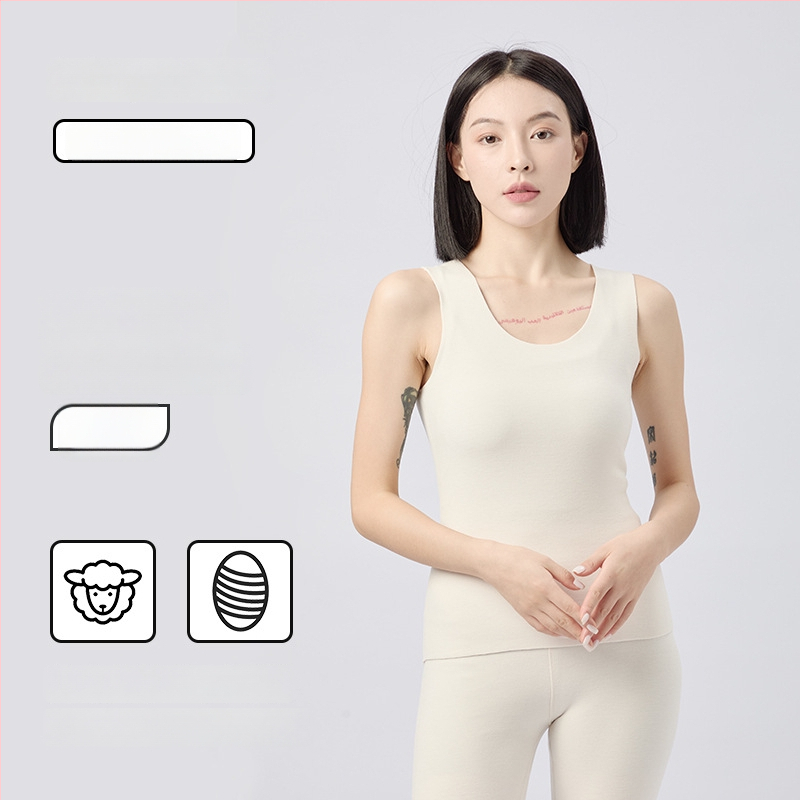 Vilninė šiluminė liemenė su aksomo pamušalu, apvalus kaklas, be rankovių, pagrindinis sluoksnis, ypač stora medžiaga 301–350 g/m², pilvo formavimas ir antibakterinės savybės