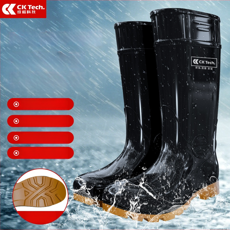 PVC aukštos viršūnės lietaus batai pramonėiai ir kasybai — neslidūs, atsparūs vandeniui (PVC; aukštas viršus; pramonės/kasybos naudojimas; neslidūs; vandeniui atsparūs)