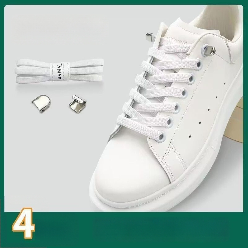 Elastinės raištelės be rišimo su sagtimi audiniams batams – pavasariui