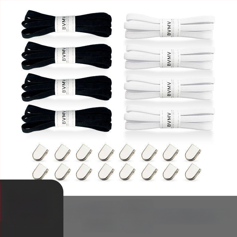 Elastinės raištelės be rišimo su sagtimi audiniams batams – pavasariui