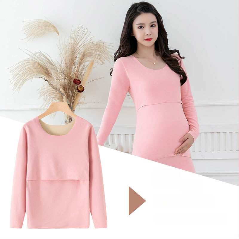 Nėščiosios maitinančio viršūnė su ilgomis rankovėmis, megztas audinys 70% acetato pluošto, Žiemos 2024 kolekcija