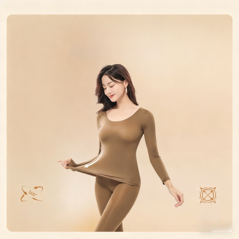 Nailoninis pagrindinio sluoksnio komplektas, be siūlių, dviejų sluoksnių, kvėpuojantis, išlaiko šilumą