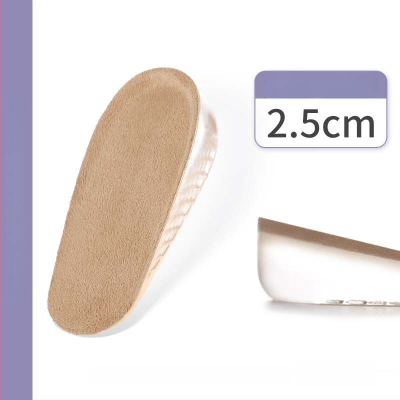 Nematomas silikonos aukštinimo įdėklas – pusės įdėklas, silikono veliūro medžiaga, universalus, tinkamas sportinei, odinei, batams ir kasdieninei avalynei