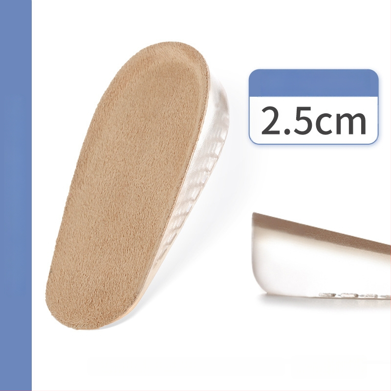 Nematomas silikonos aukštinimo įdėklas – pusės įdėklas, silikono veliūro medžiaga, universalus, tinkamas sportinei, odinei, batams ir kasdieninei avalynei